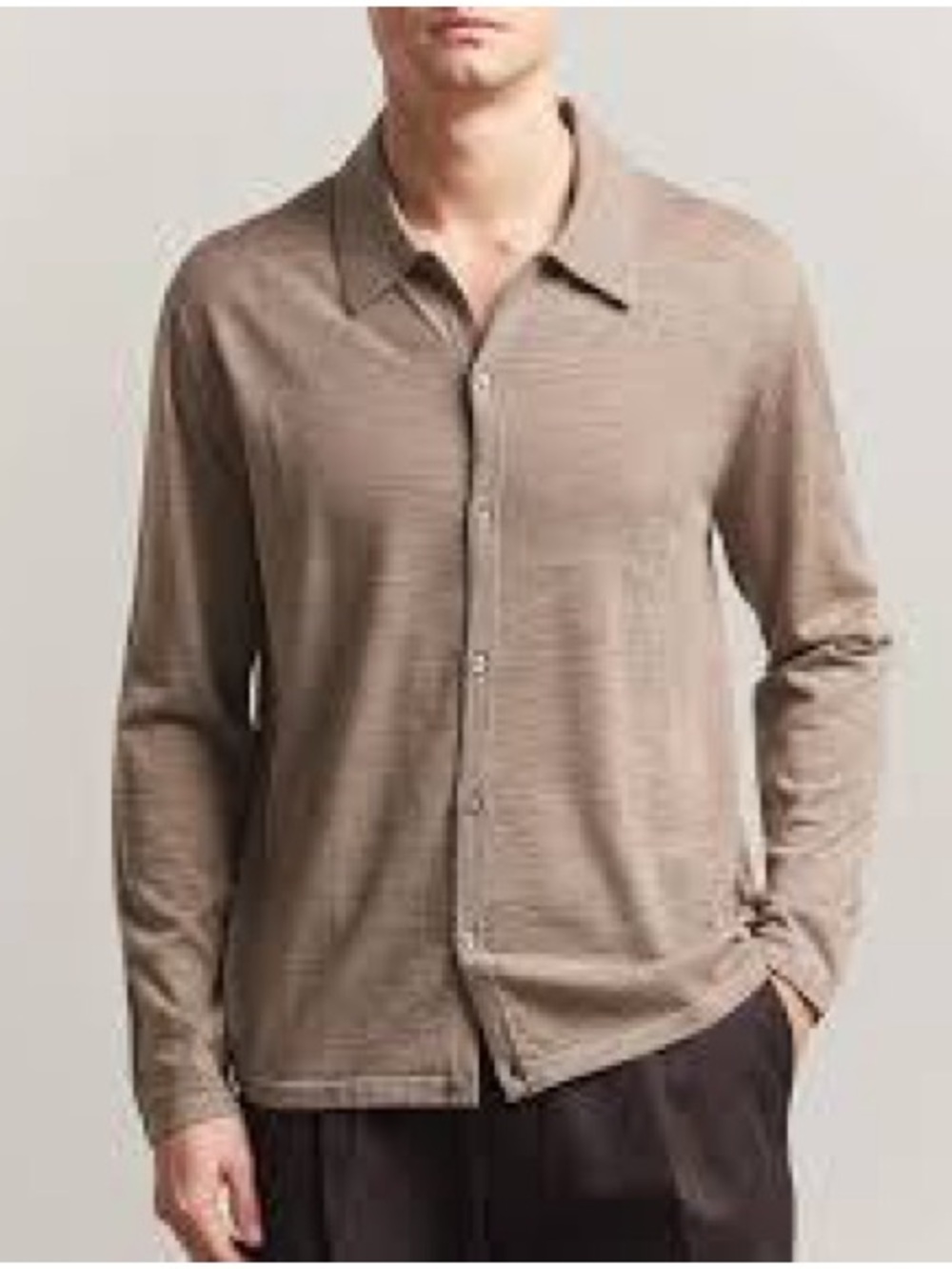 Christian Lacroix Beige Merino Wool Polo-Style Sweater